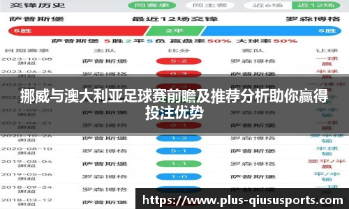 挪威与澳大利亚足球赛前瞻及推荐分析助你赢得投注优势